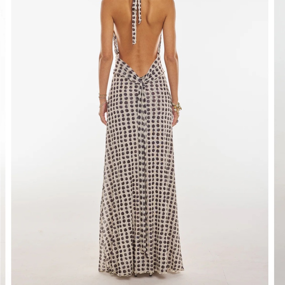 Resa Polka Dot Halter Maxi Dress - Chelsea maxi in Eclipse